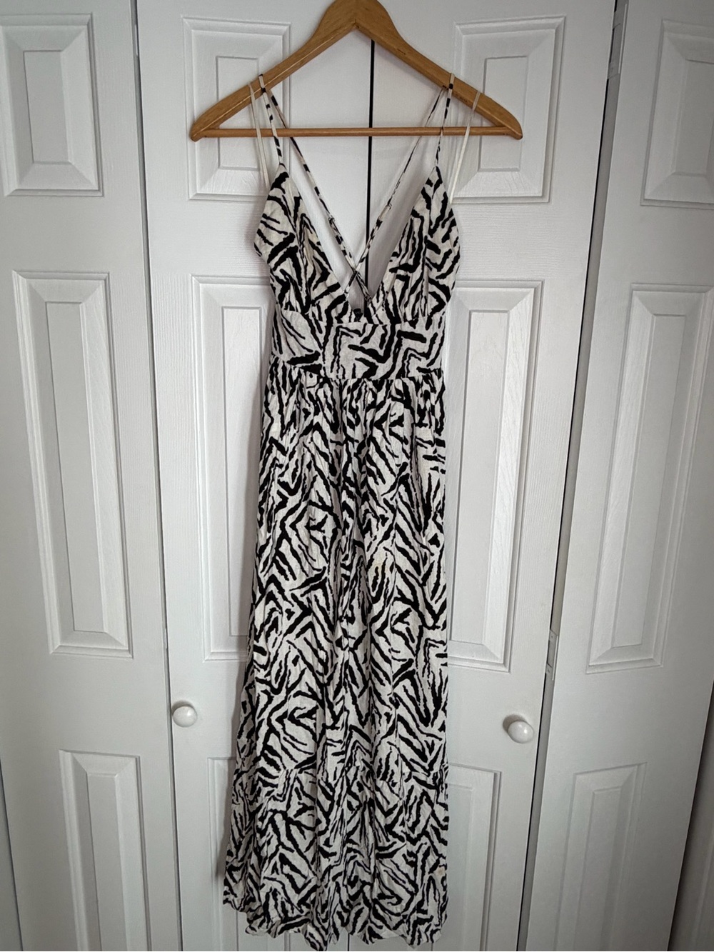 Black and White Printed Maxi Dress